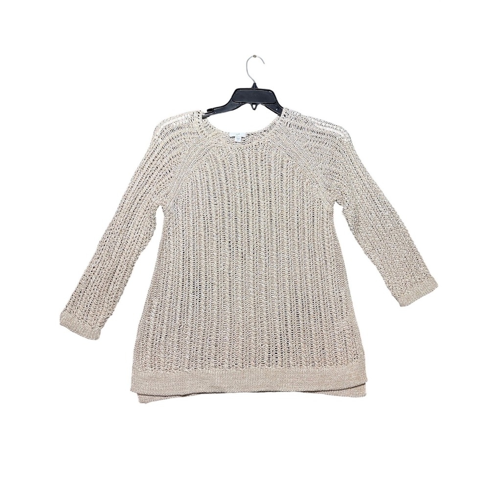 J. Jill Sweater Women S Beige Open Knit Raglan Sleeve